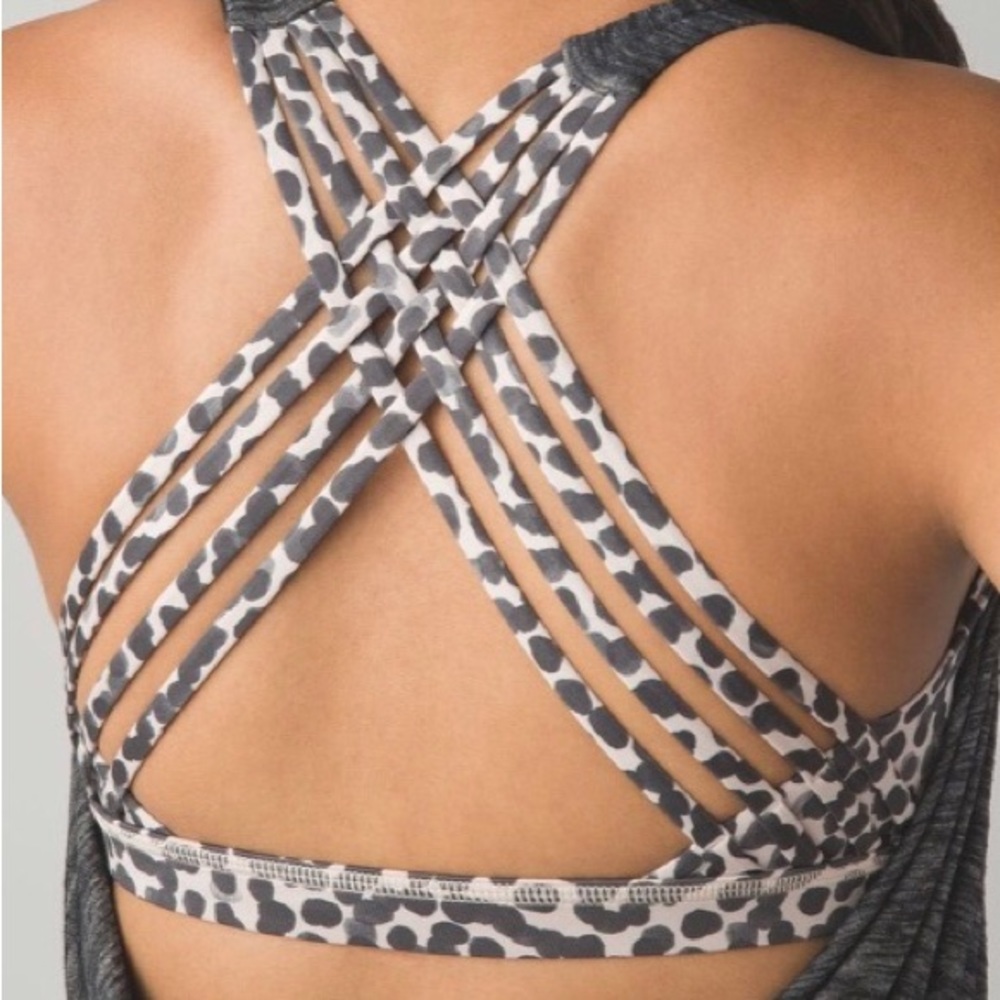 lululemon athletica Gray and White Strappy Tank Top